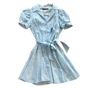 Dolce Cabo Light Blue Linen Mini Dress